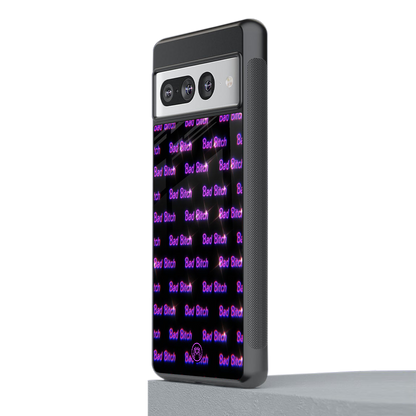bad bitch back phone cover | glass case for google pixel 7 pro