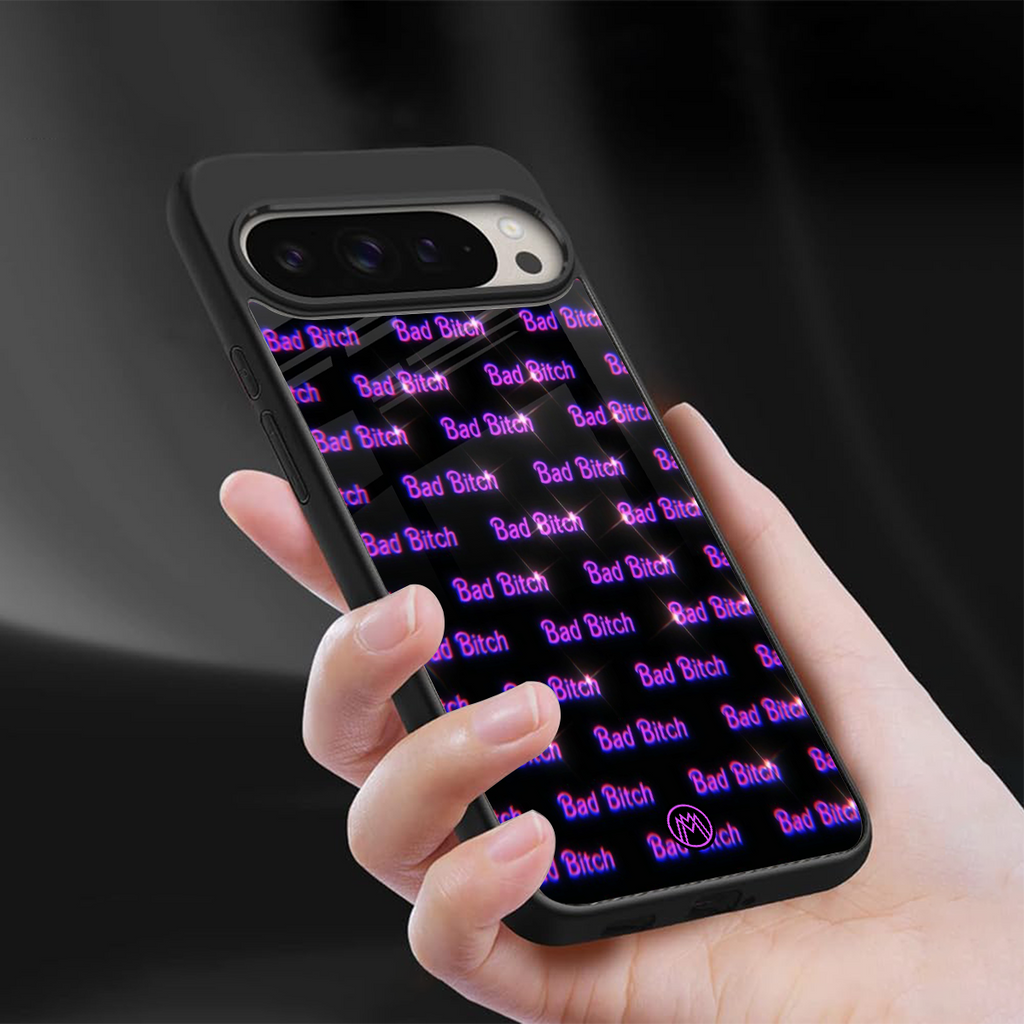 bad bitch back phone cover | glass case for google pixel 9 pro xl
