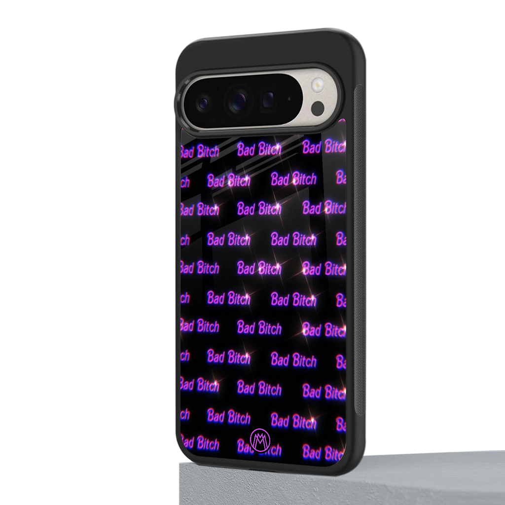 bad bitch back phone cover | glass case for google pixel 9 pro xl