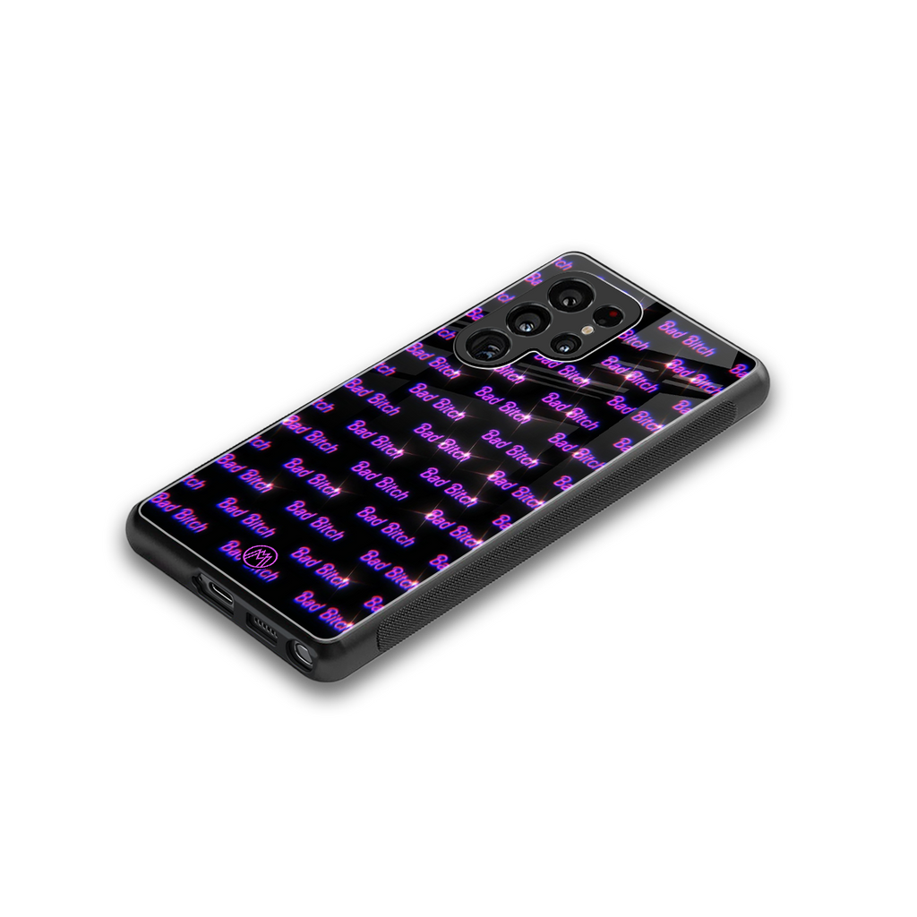 bad bitch back phone cover | glass case for samsung galaxy s25 ultra