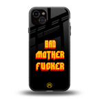 bad motherfcker back phone cover | glass case for iphone 15 plus