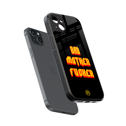 bad motherfcker back phone cover | glass case for iphone 15 plus