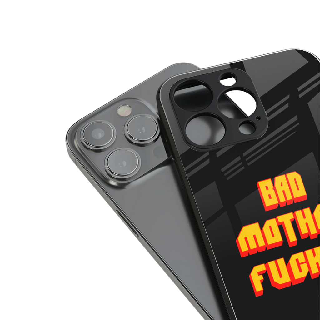bad motherfcker back phone cover | glass case for iphone 15