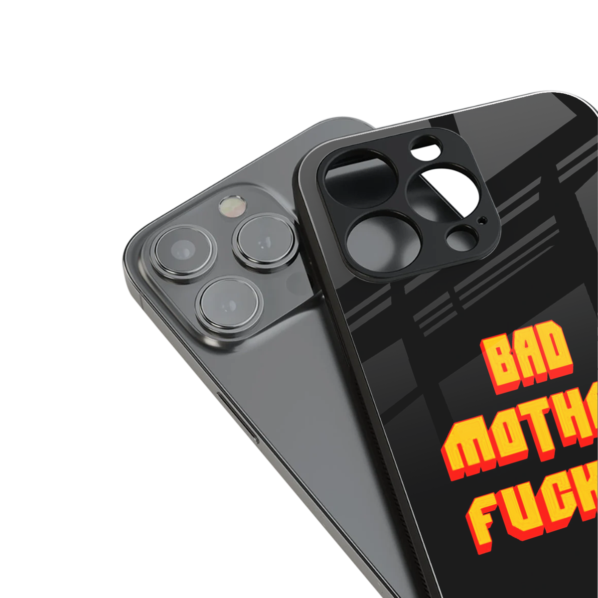 bad motherfcker back phone cover | glass case for iphone 15 plus