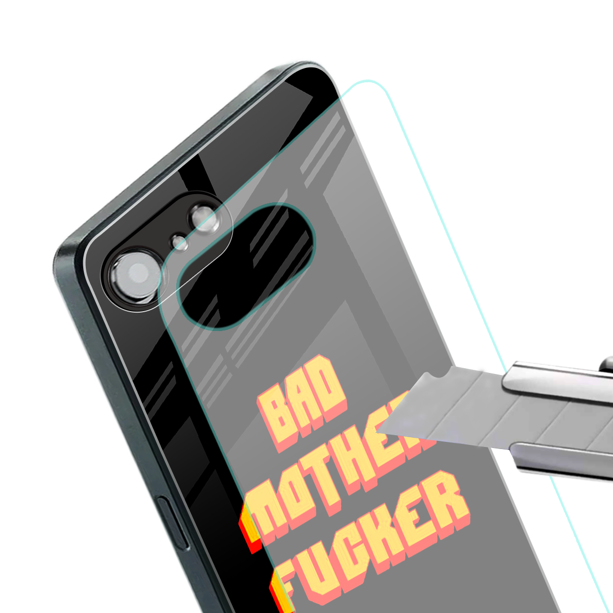 bad motherfcker back phone cover | glass case for iphone 16e