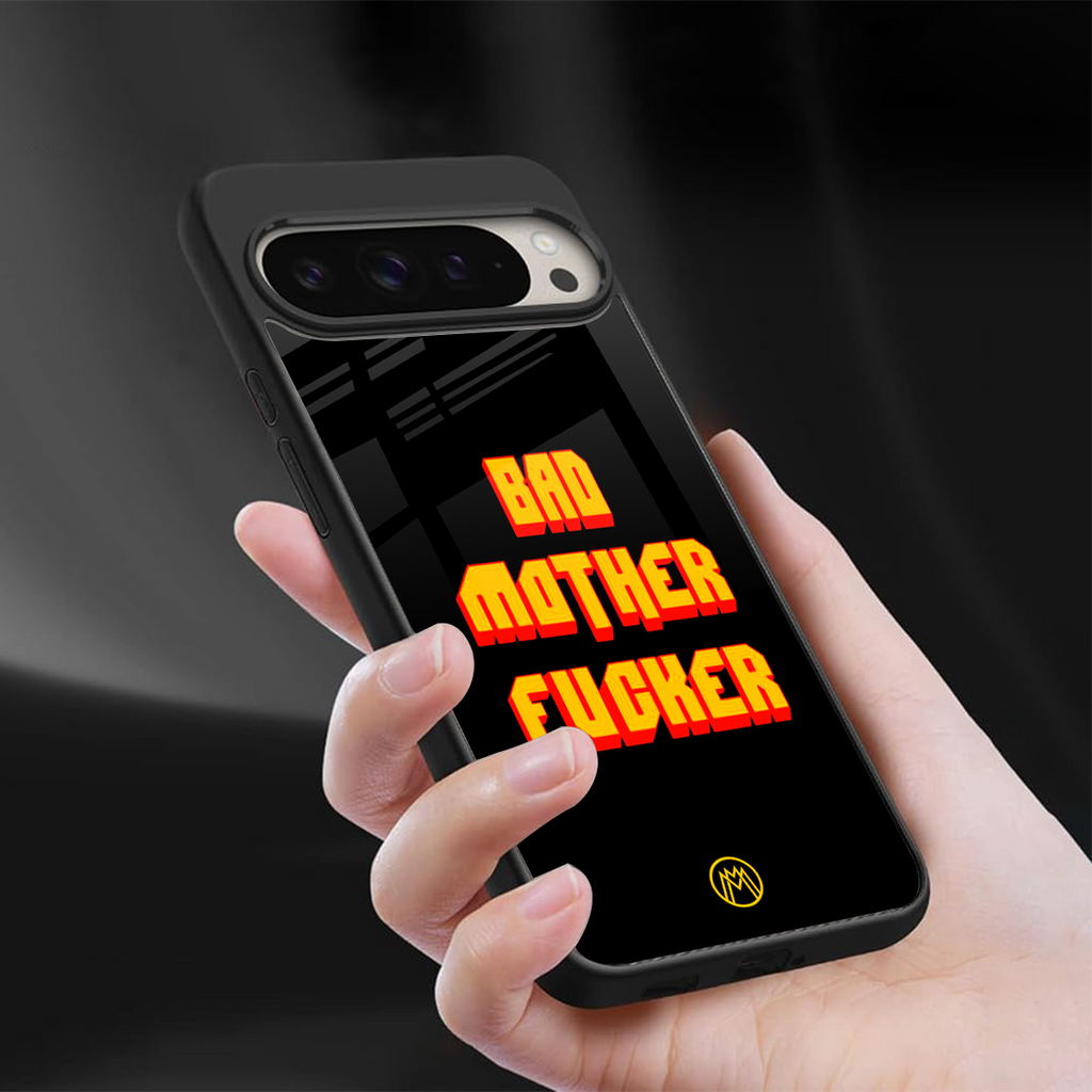 bad motherfcker back phone cover | glass case for google pixel 9 pro