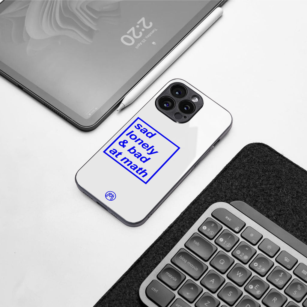 bad at math back phone cover | glass case for iphone 16 plus