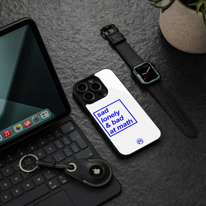 bad at math back phone cover | glass case for iphone 13 mini