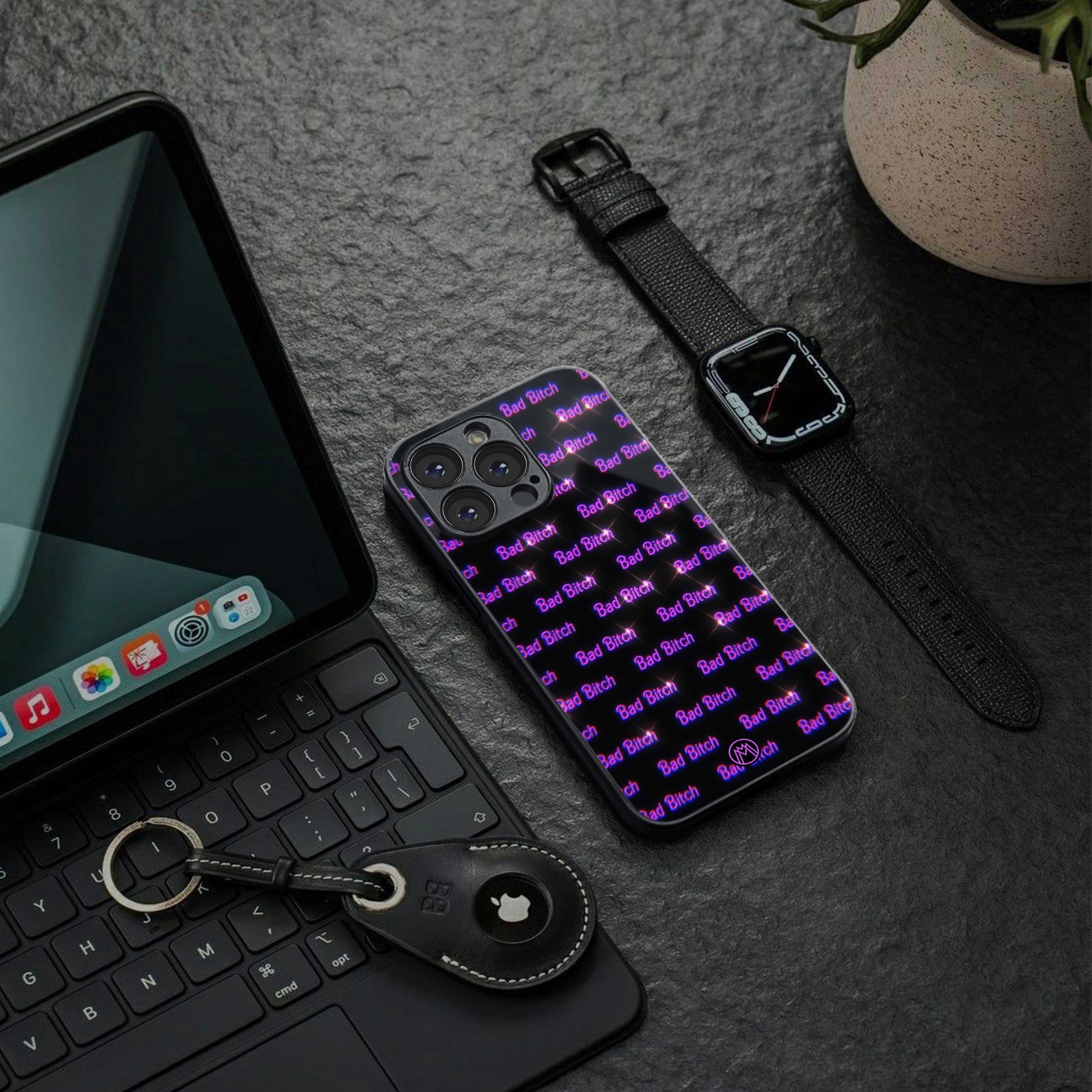 bad bitch back phone cover | glass case for samsung galaxy s23 ultra