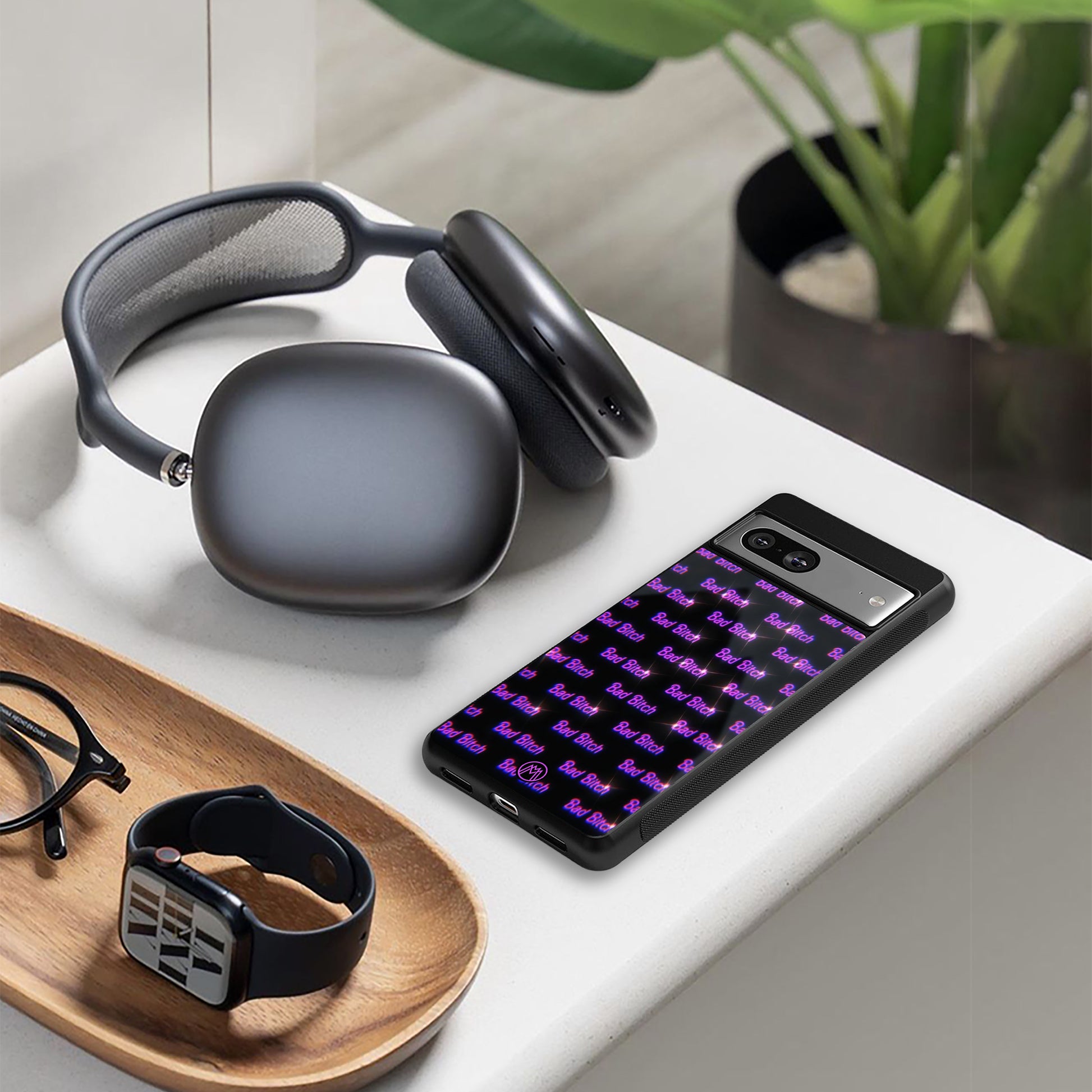 bad bitch back phone cover | glass case for iphone 16