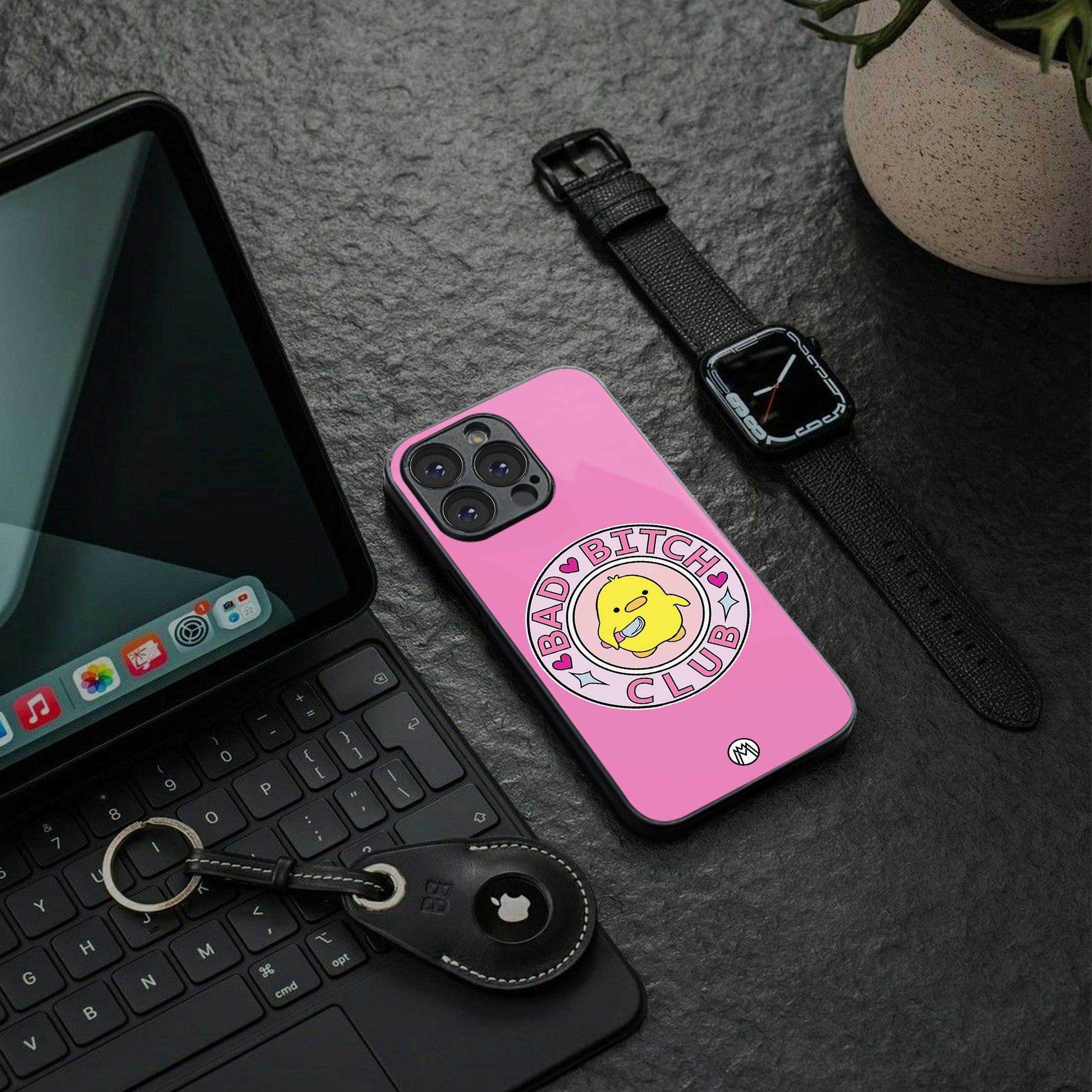 bad bitch club back phone cover | glass case for samsung galaxy s24 ultra