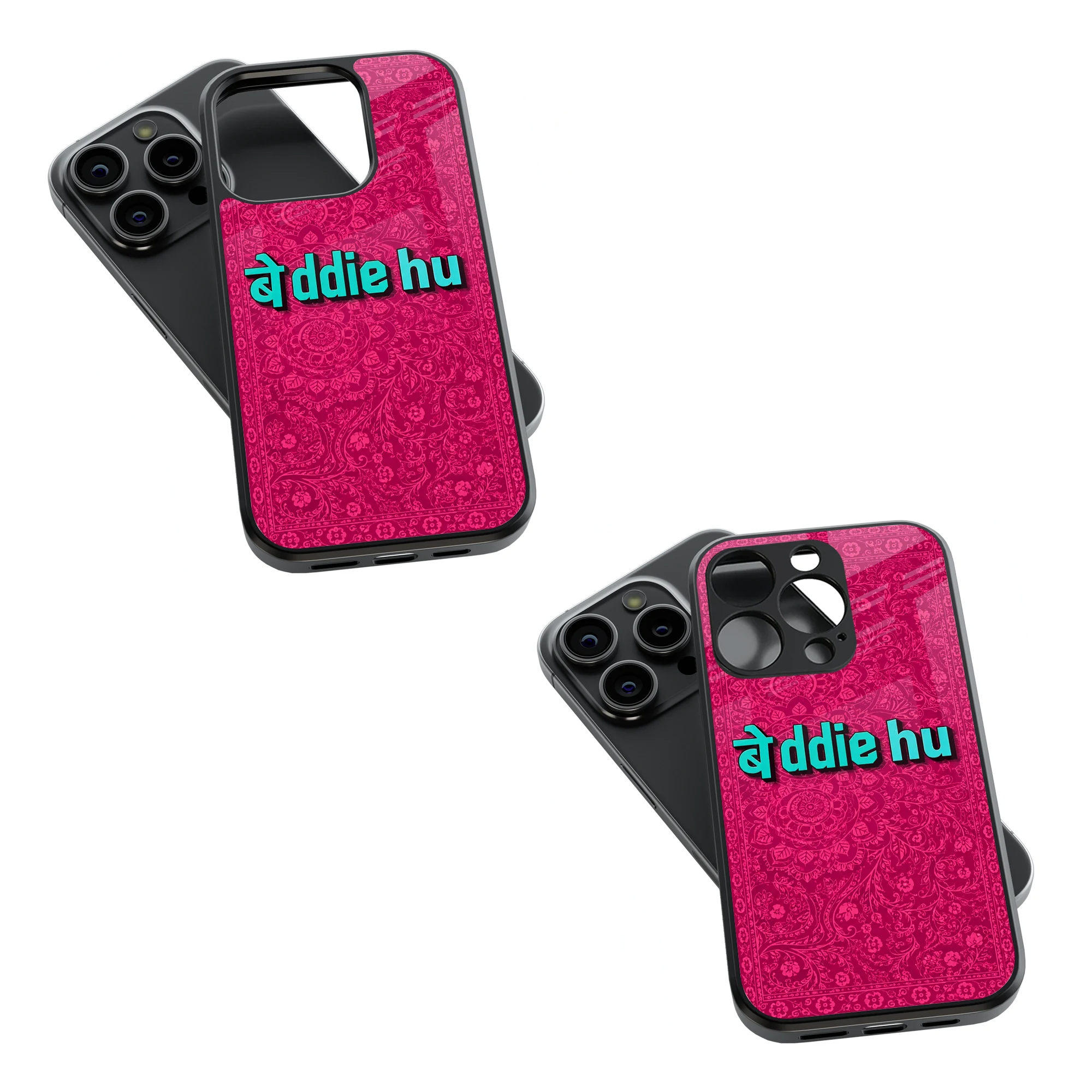 Trendy Glass Back Mobile Case for iPhone, Samsung, Redmi, OnePlus, Google Pixel, Motorola