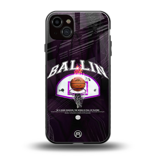 ballin back phone cover | glass case for iphone 15 plus