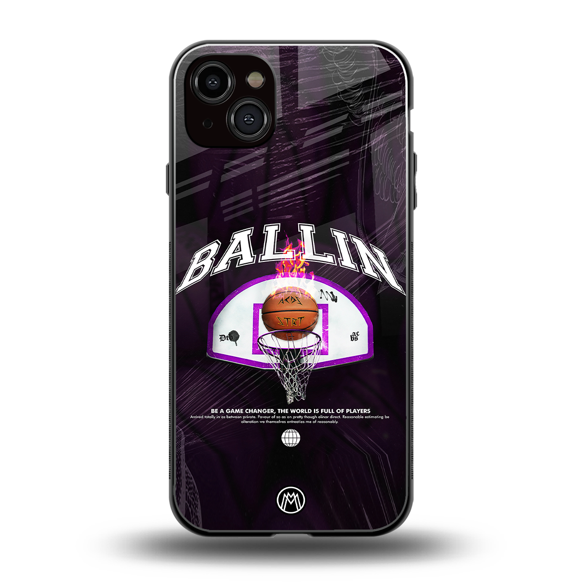 ballin back phone cover | glass case for iphone 14 plus