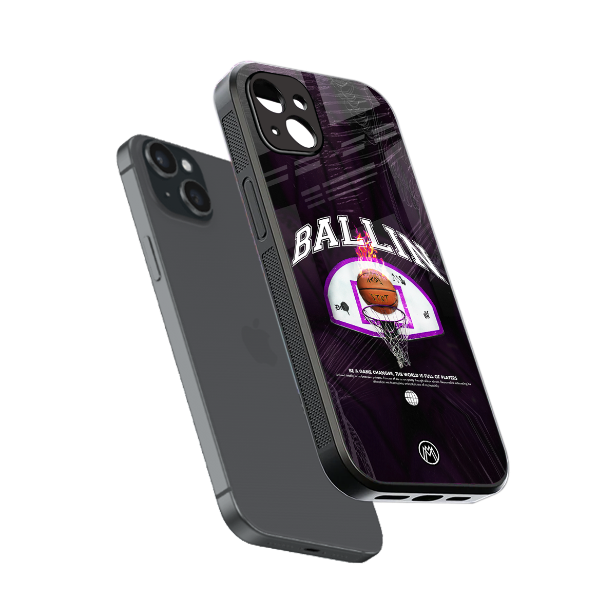 ballin back phone cover | glass case for iphone 15 plus