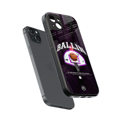 ballin back phone cover | glass case for iphone 15 plus