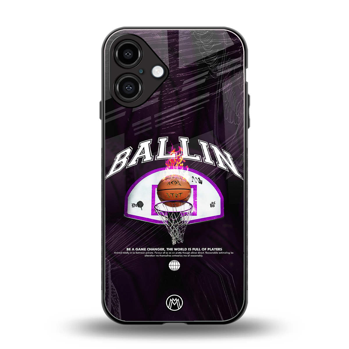 ballin back phone cover | glass case for iphone 16 plus