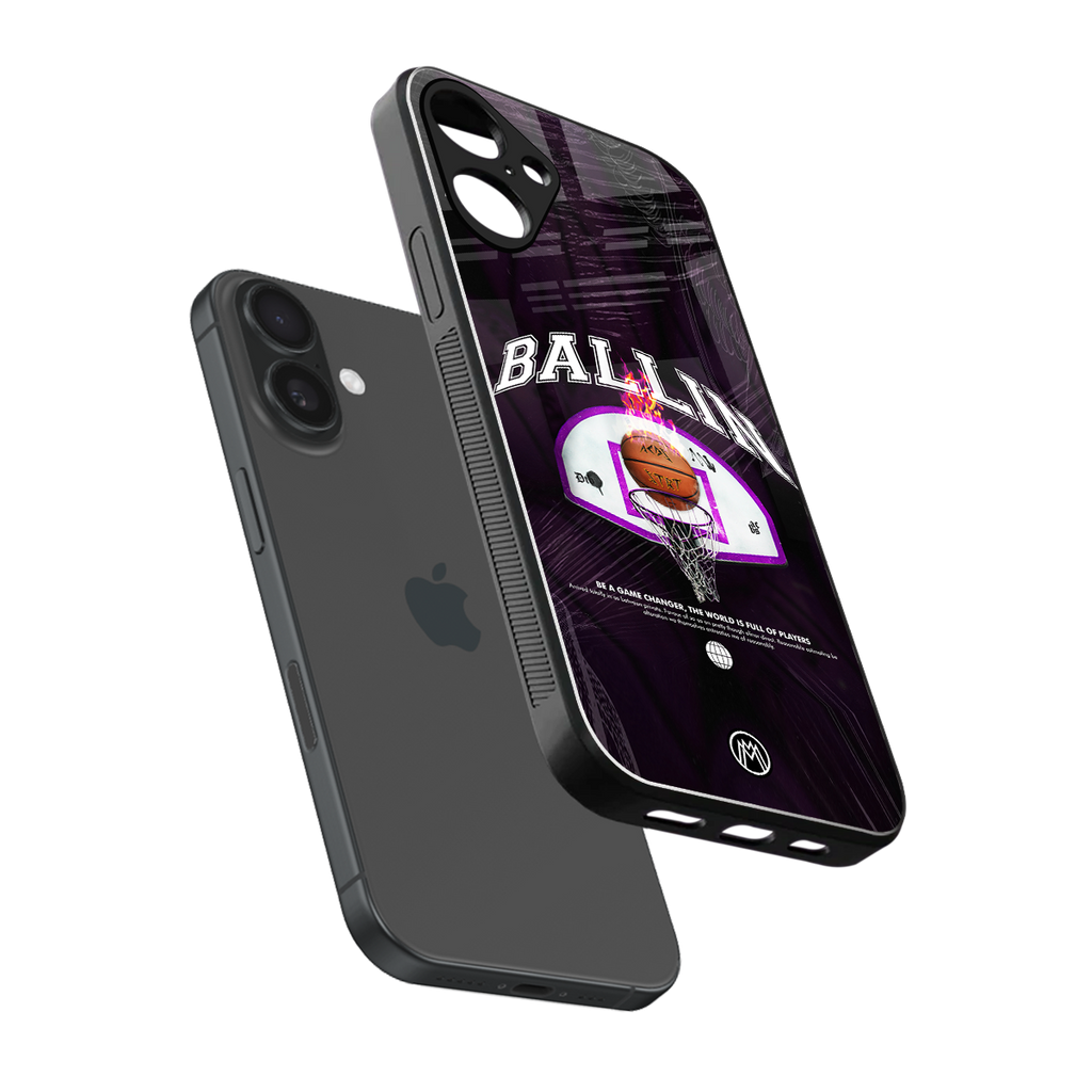 ballin back phone cover | glass case for iphone 16 plus