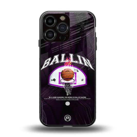 ballin back phone cover | glass case for iphone 16 pro max