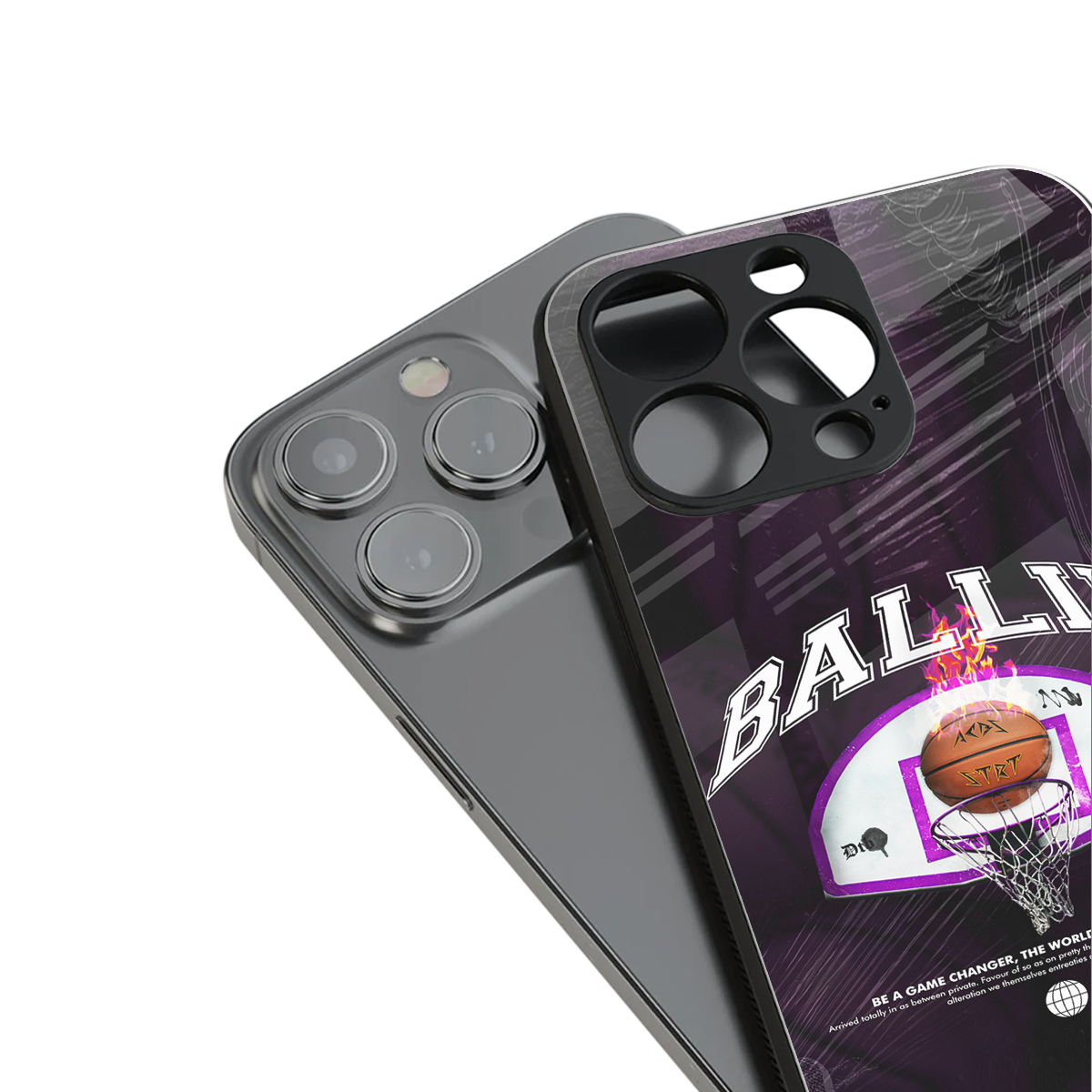 ballin back phone cover | glass case for iphone 15 plus