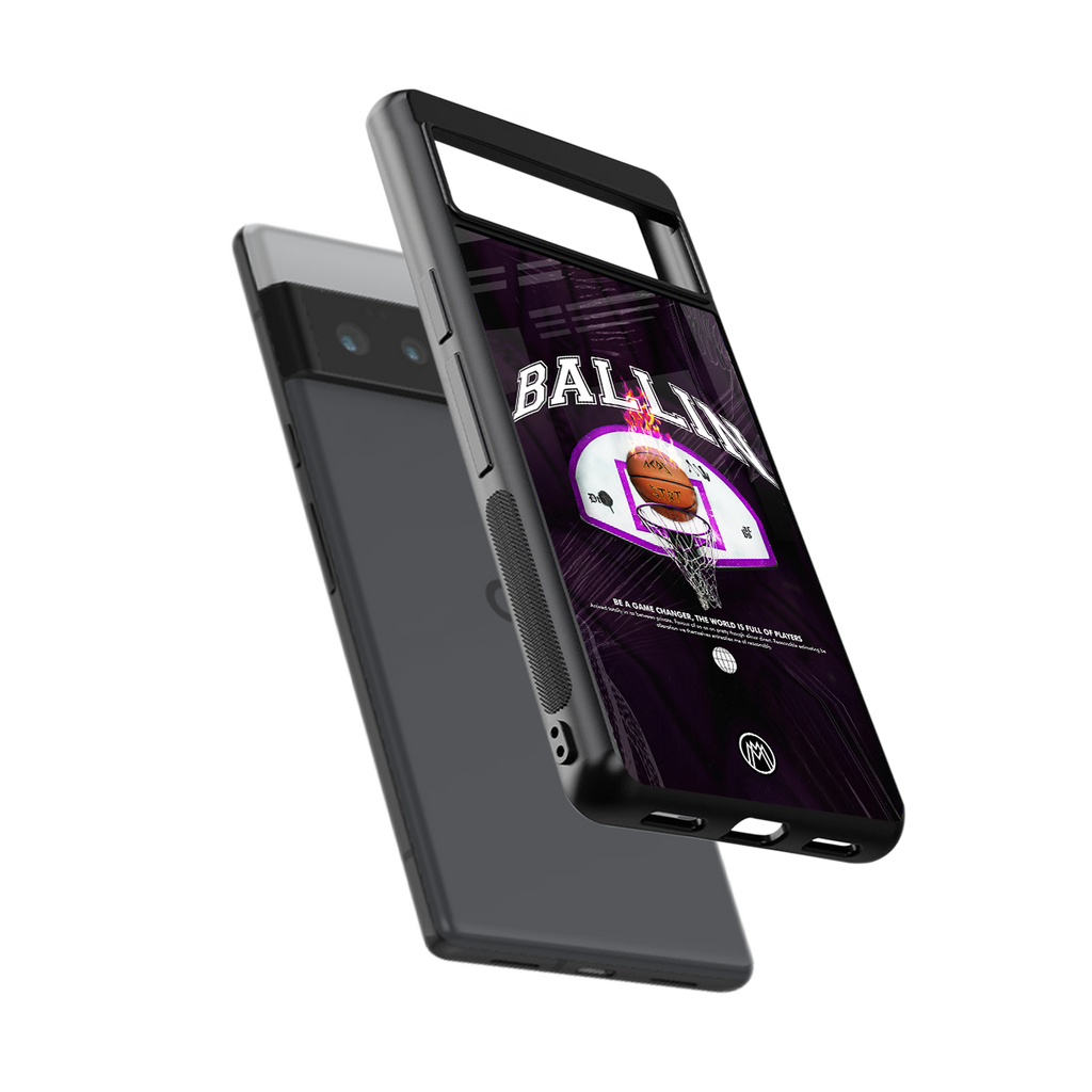 ballin back phone cover | glass case for google pixel 6 pro