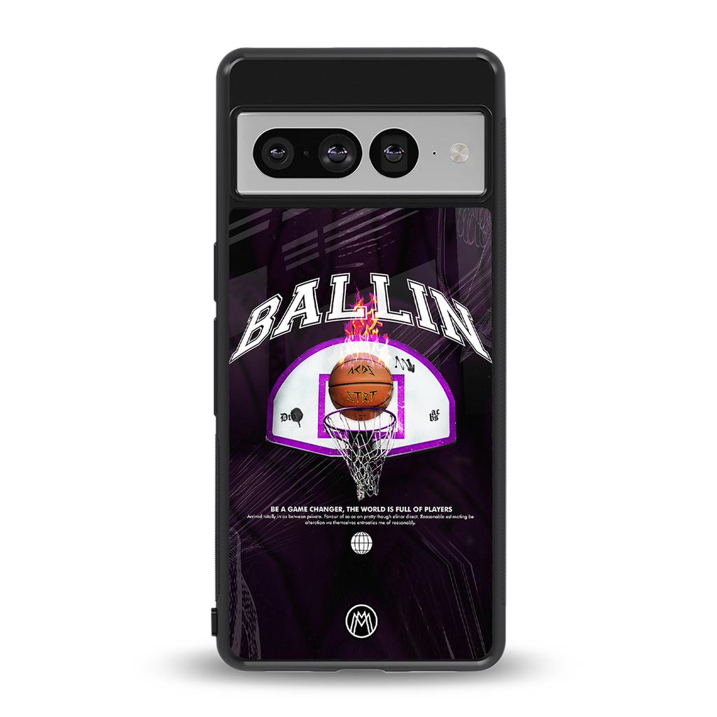 ballin back phone cover | glass case for google pixel 7 pro