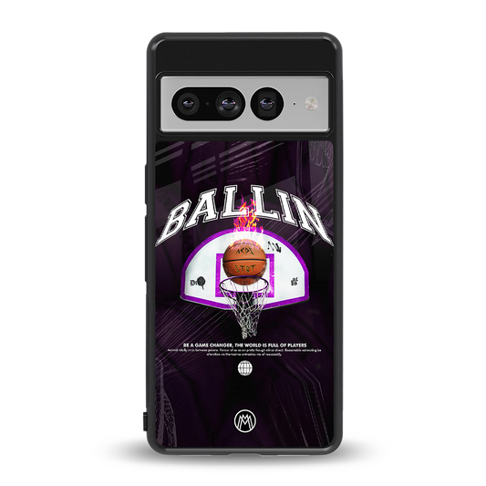 ballin back phone cover | glass case for google pixel 7 pro