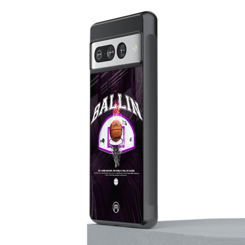ballin back phone cover | glass case for google pixel 7 pro