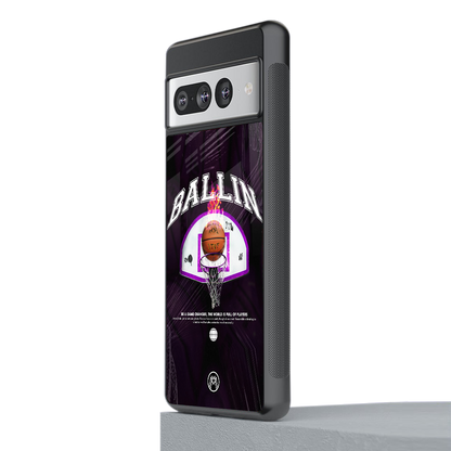 ballin back phone cover | glass case for google pixel 7 pro