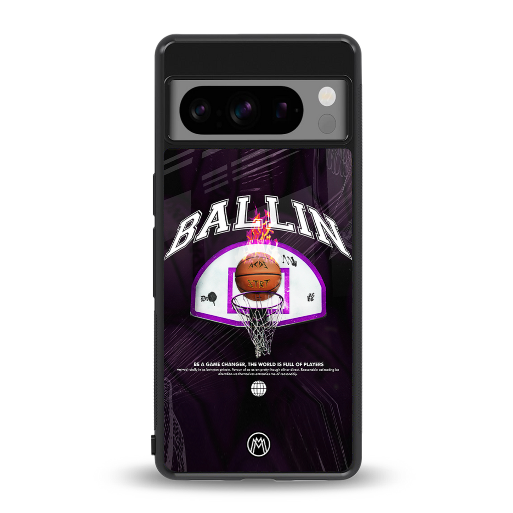 ballin back phone cover | glass case for google pixel 8 pro