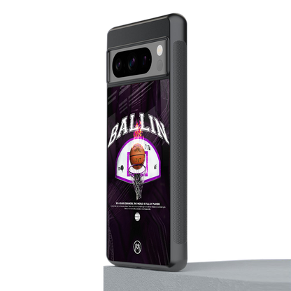 ballin back phone cover | glass case for google pixel 8 pro