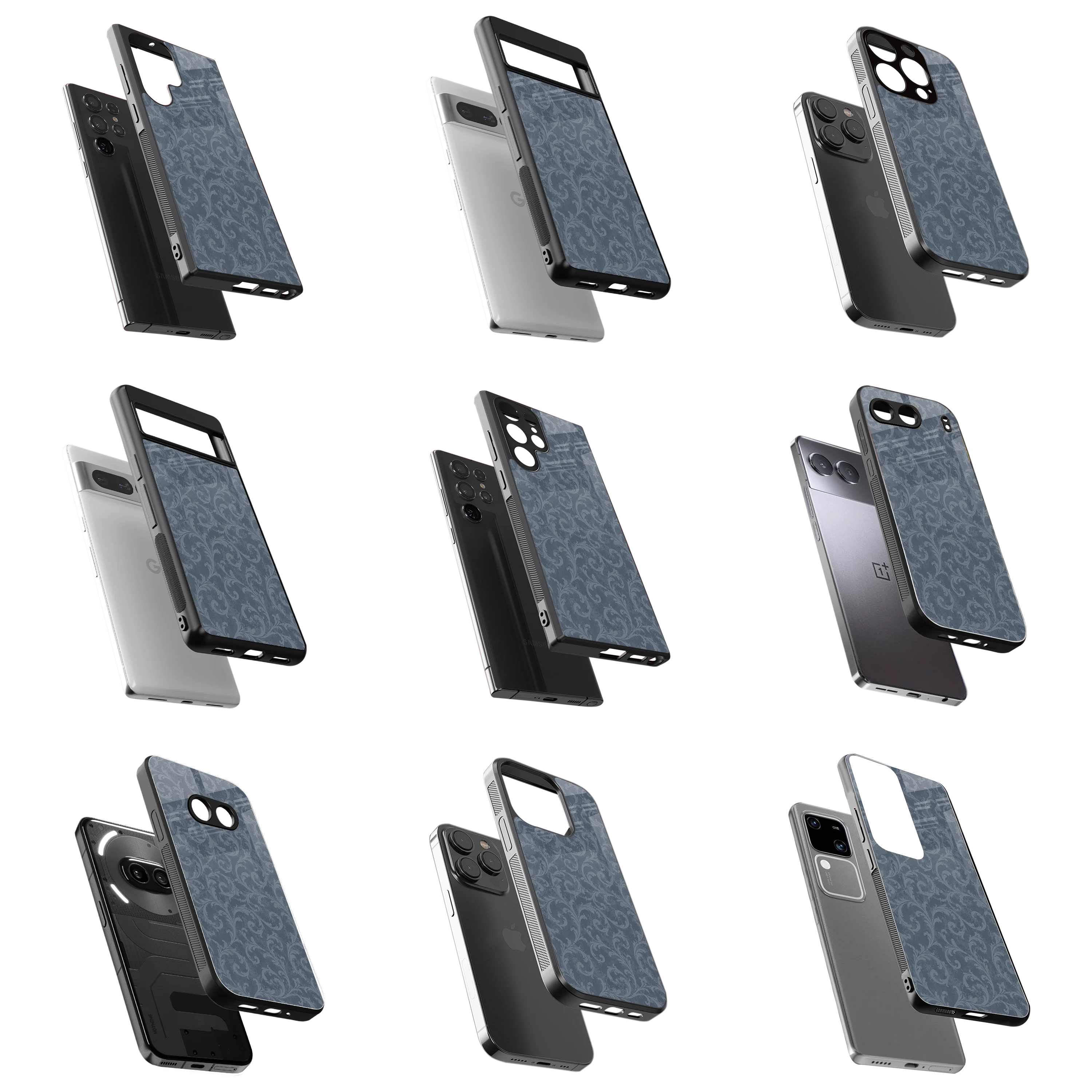Durable Glass Back Mobile Case for iPhone, Samsung, OnePlus, Google Pixel, Redmi, Vivo, Oppo