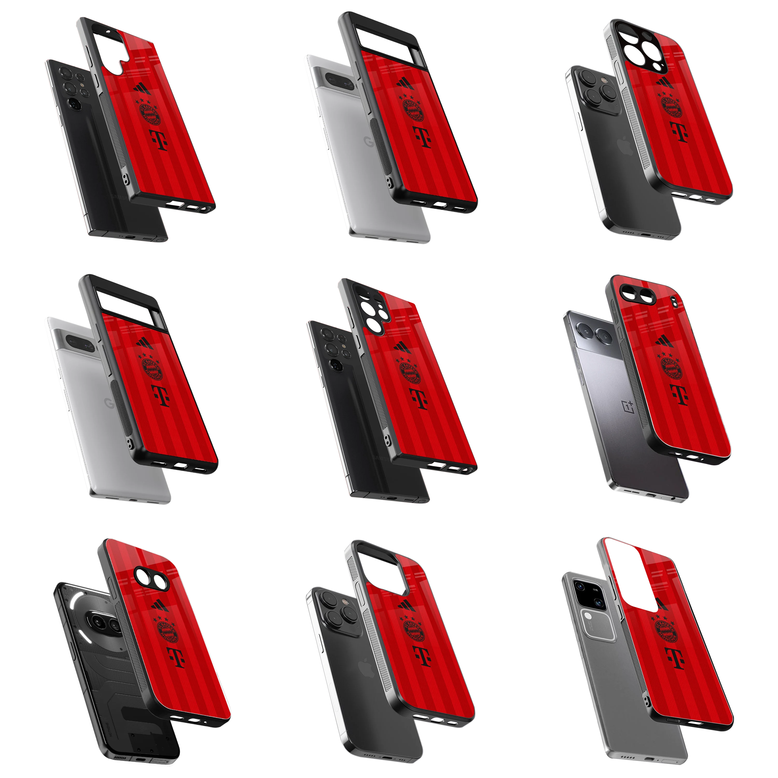 Durable Glass Back Mobile Case for iPhone, Samsung, OnePlus, Google Pixel, Redmi, Vivo, Oppo
