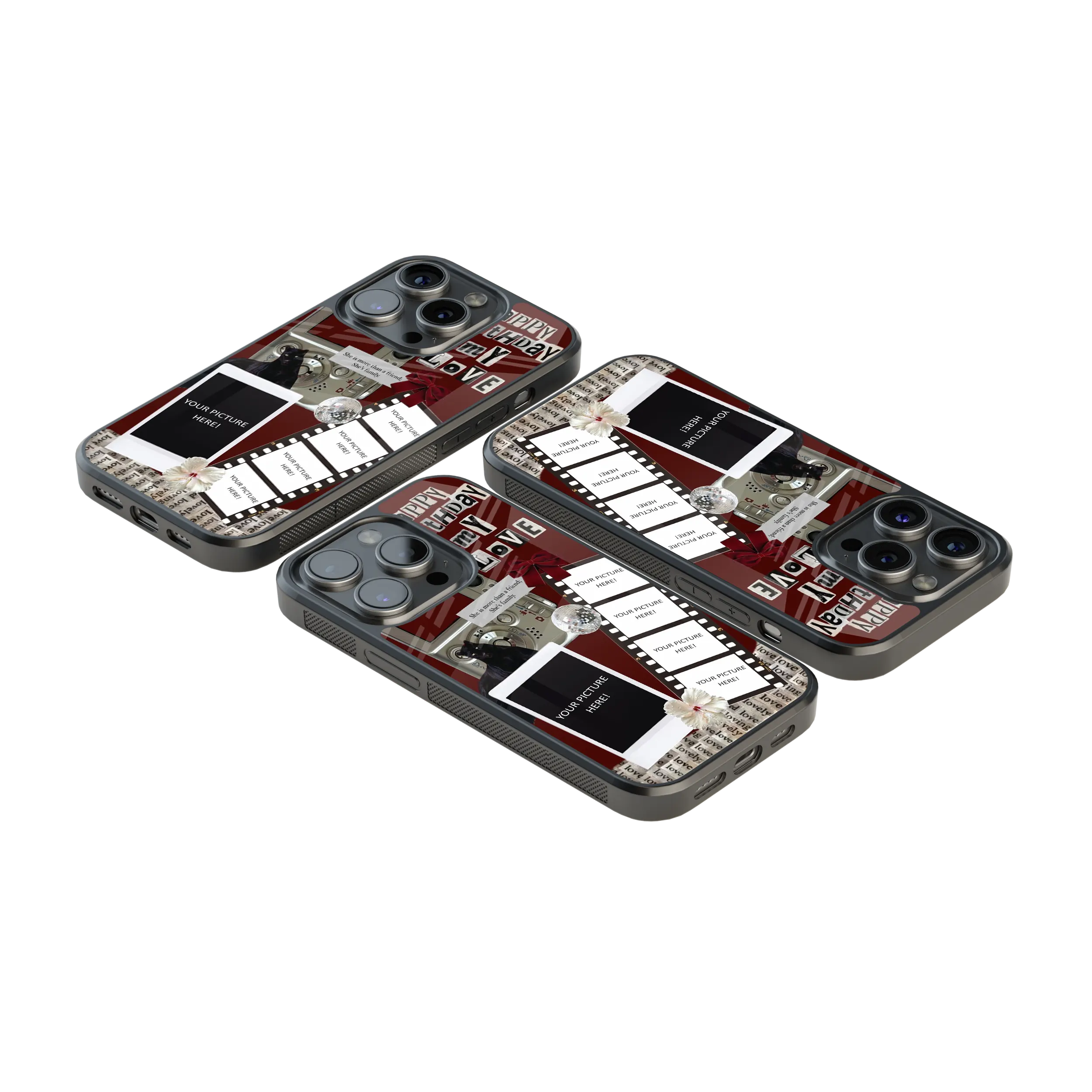 Polaroid Personalised Glass Phone Case