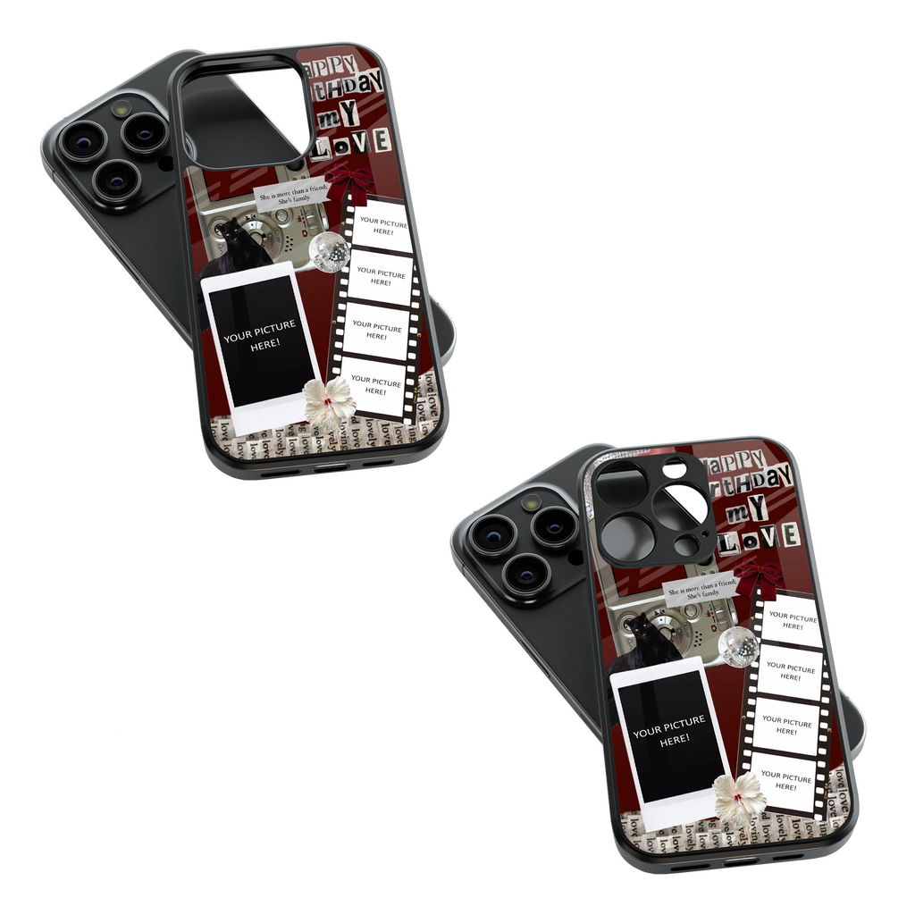 Polaroid Personalised Glass Phone Case