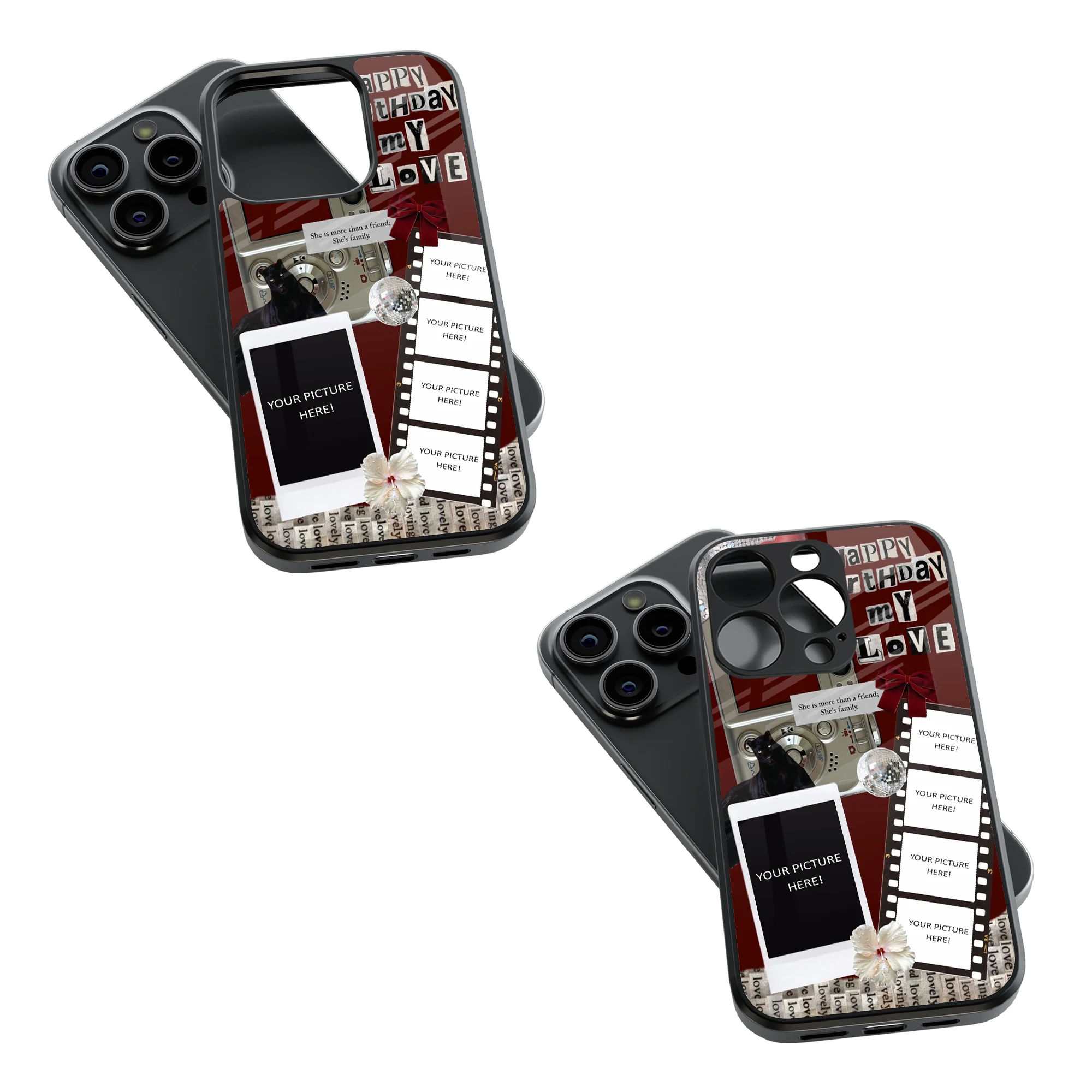 Polaroid Personalised Glass Phone Case