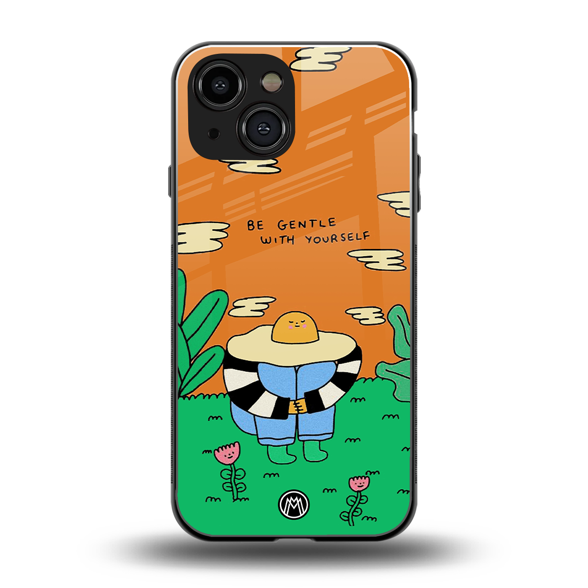 be gentle with yourself back phone cover | glass case for iphone 13 mini