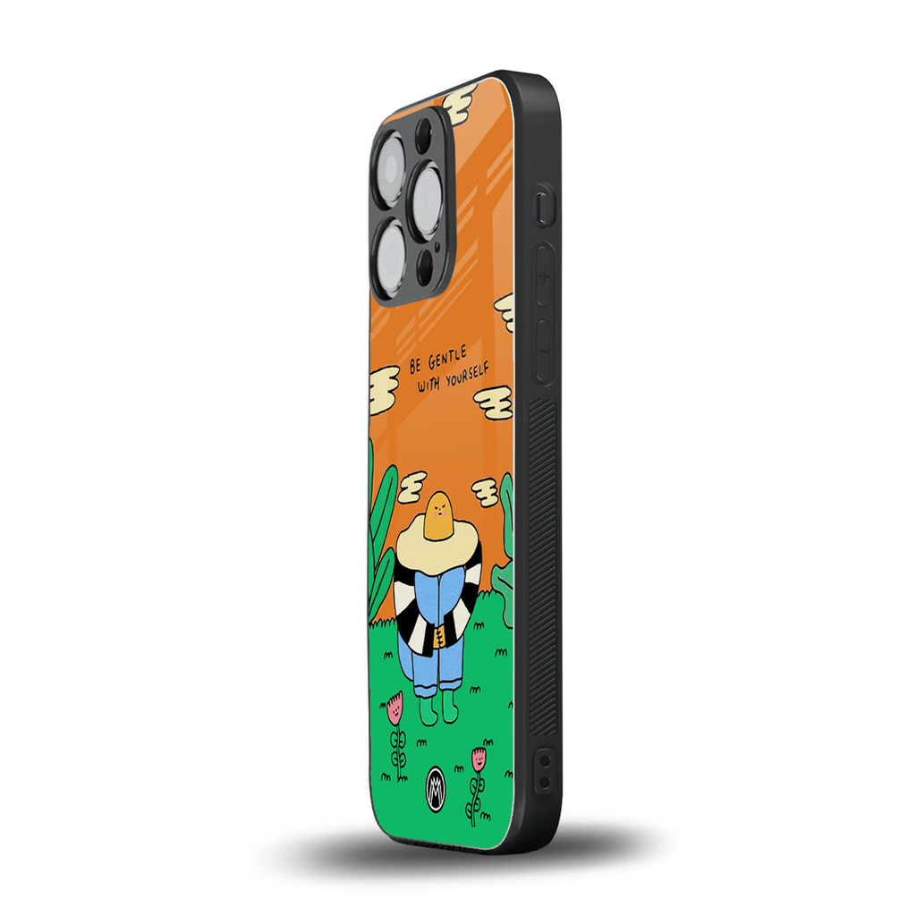 be gentle with yourself back phone cover | glass case for iphone 13 pro