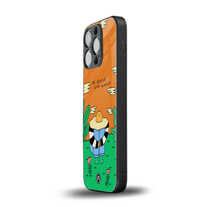 be gentle with yourself back phone cover | glass case for iphone 13 pro