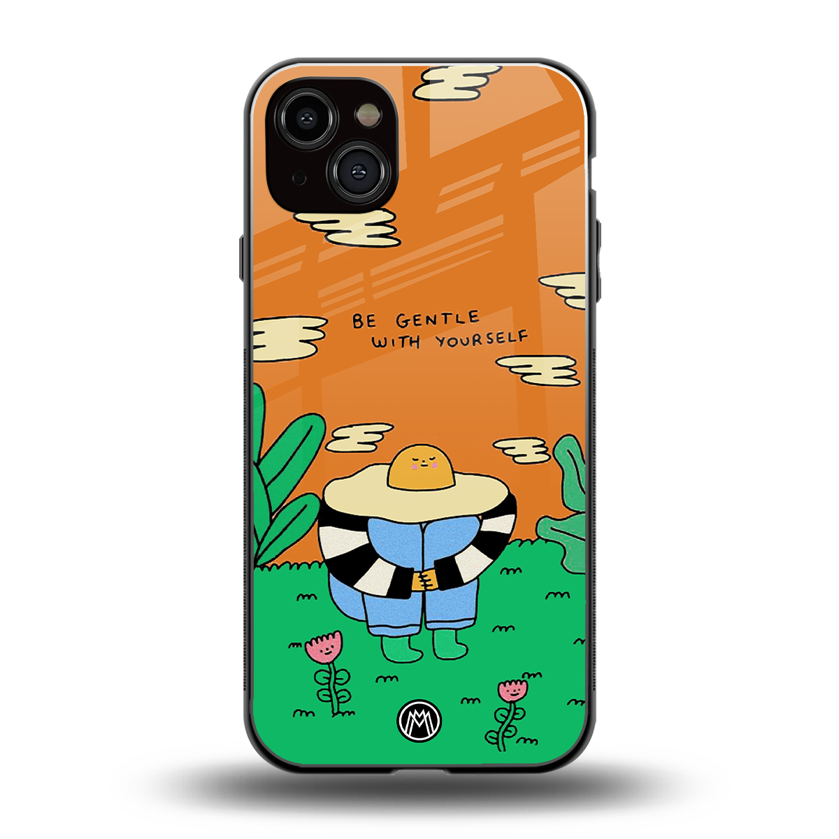 be gentle with yourself back phone cover | glass case for iphone 15 plus