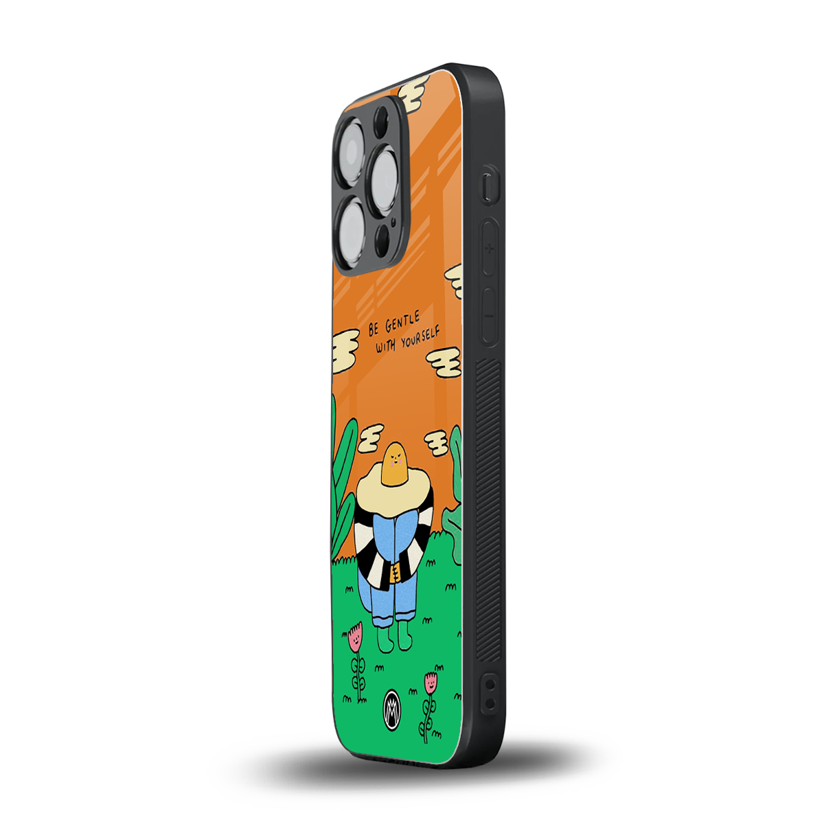 be gentle with yourself back phone cover | glass case for iphone 15 pro