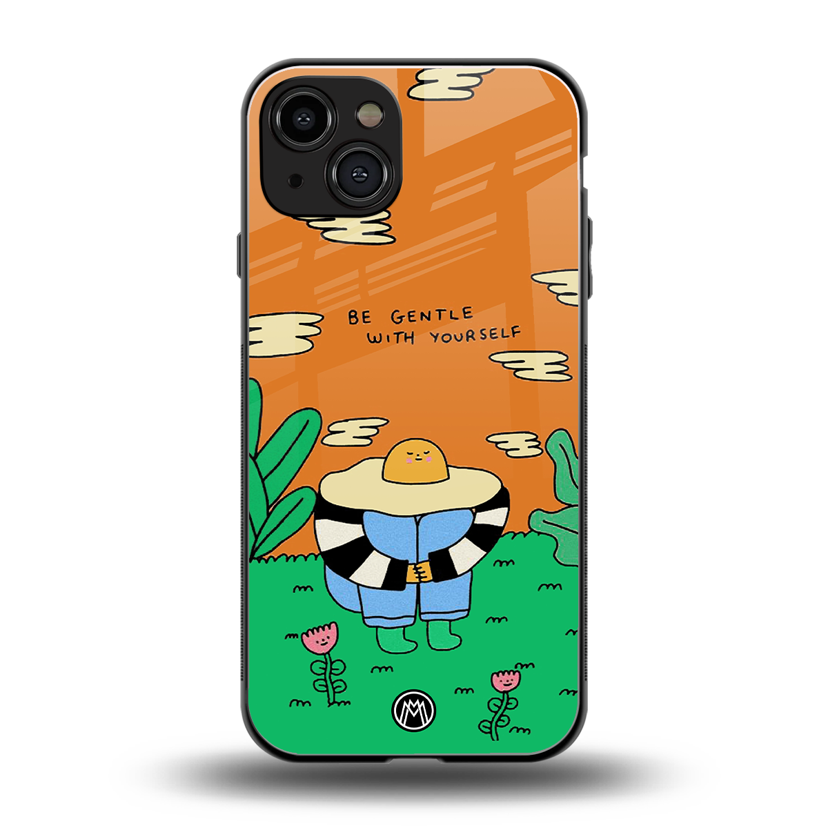 be gentle with yourself back phone cover | glass case for iphone 15