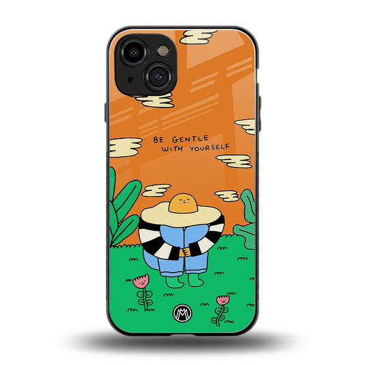 be gentle with yourself back phone cover | glass case for iphone 15