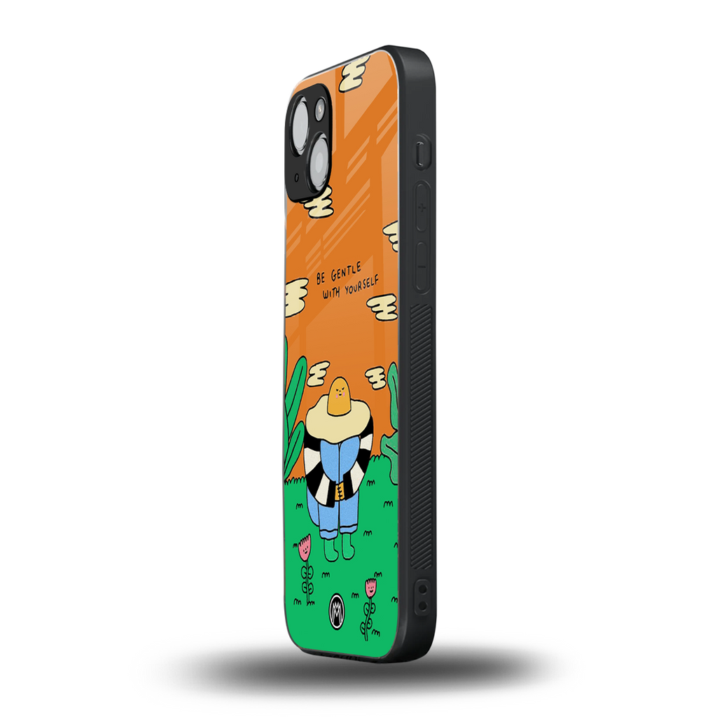 be gentle with yourself back phone cover | glass case for iphone 15