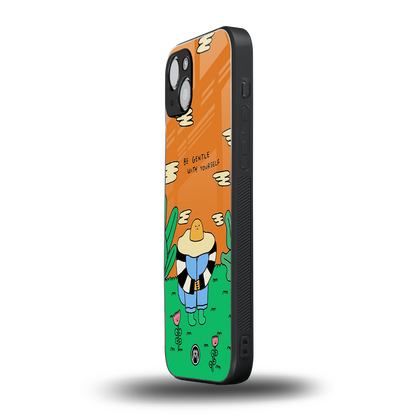 be gentle with yourself back phone cover | glass case for iphone 15
