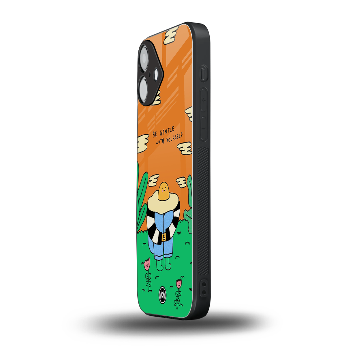 be gentle with yourself back phone cover | glass case for iphone 16 plus