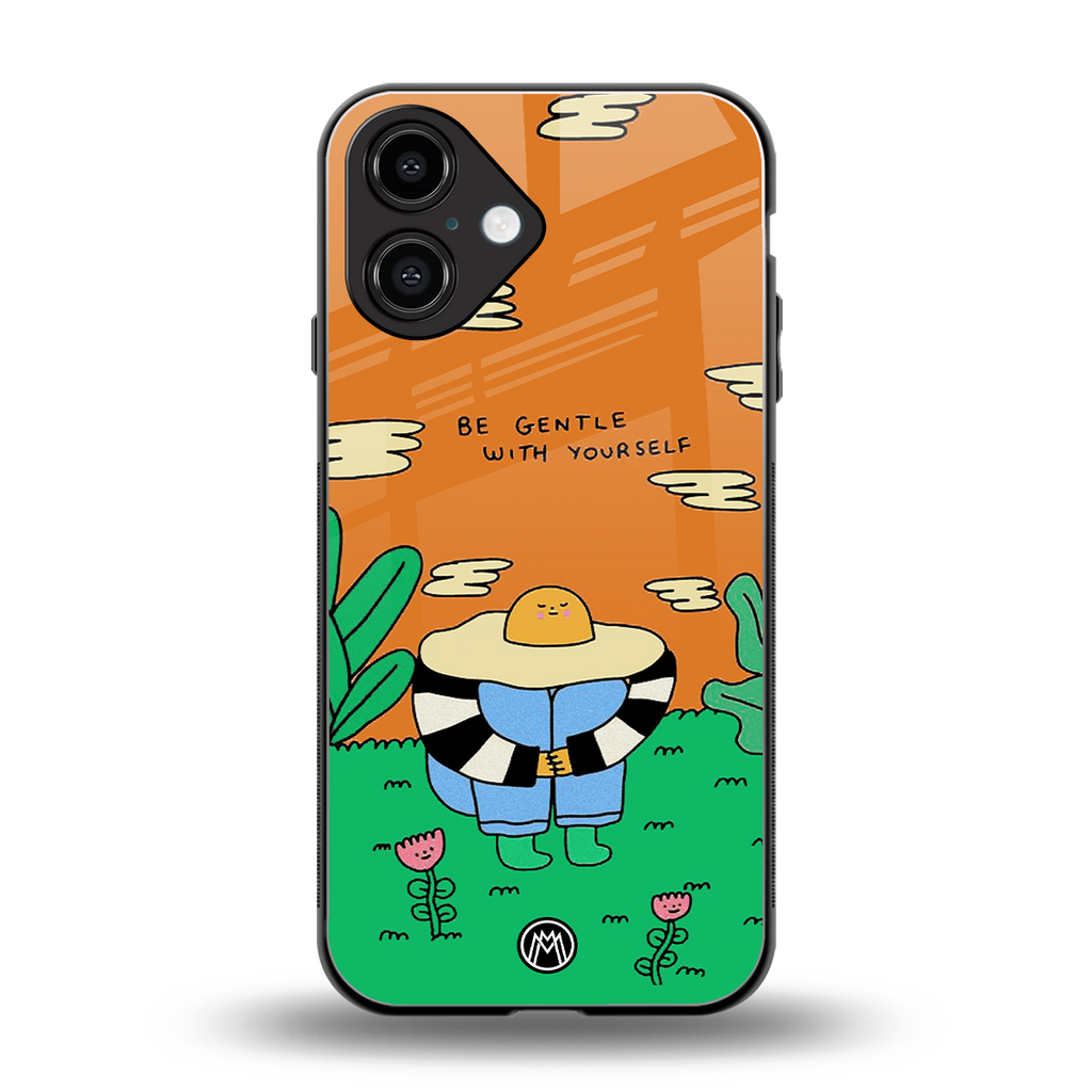 be gentle with yourself back phone cover | glass case for iphone 16