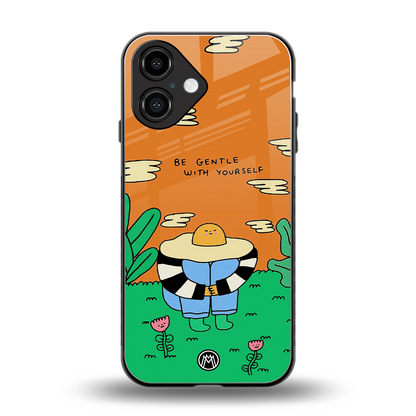be gentle with yourself back phone cover | glass case for iphone 16