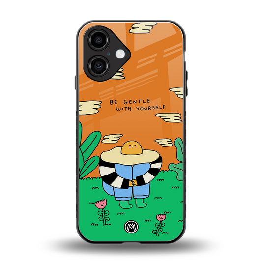 be gentle with yourself back phone cover | glass case for iphone 16