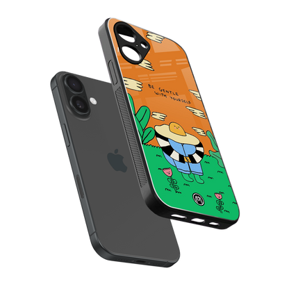 be gentle with yourself back phone cover | glass case for iphone 16